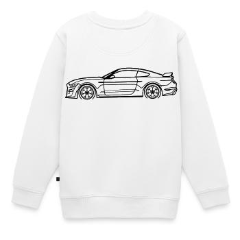 GT500 Line Silhouette – Muscle Performance Art - Kinder Premium Organic Sweatshirt - Weiß - Hinten - AI Model Kid Male (0cm)