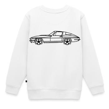 C2 Line Silhouette – Retro Muscle Art - Kinder Premium Organic Sweatshirt - Weiß - Hinten - AI Model Kid Male (0cm)