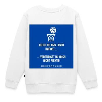 Lesen oder Verteidigen Spruch Hoopsrausch - Kinder Premium Organic Sweatshirt - Weiß - Hinten - AI Model Kid Male (0cm)