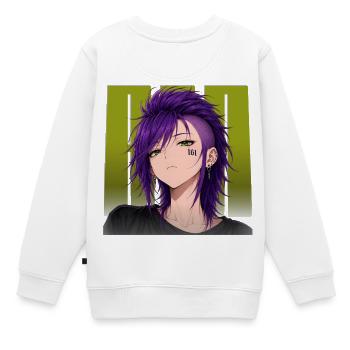 Purple Punk | 161 | Depreciation | Anti-fascist action - Kids Premium Organic Sweatshirt - white - Back - AI Model Kid Male (0cm)