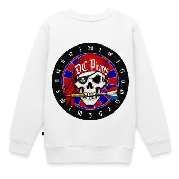 Crâne Pirate sur Dartboard - Sweat Premium enfant bio - blanc - Dos - AI Model Kid Male (0cm)