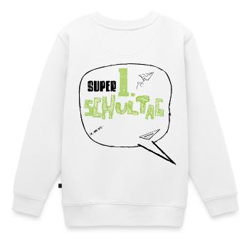 Erster Schultag Einschulung - Kinder Premium Organic Sweatshirt - Weiß - Hinten - AI Model Kid Male (0cm)