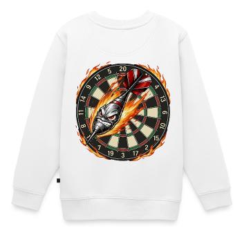 Flammenpfeil trifft Dartboard - Kinder Premium Organic Sweatshirt - Weiß - Hinten - AI Model Kid Male (0cm)