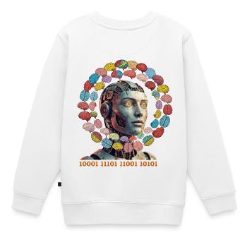 Magie cérébrale de l’IA en orbite colorée - Sweat Premium enfant bio - blanc - Dos - AI Model Kid Male (0cm)