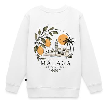 Málaga Küstenparadies - Kinder Premium Organic Sweatshirt - Weiß - Hinten - AI Model Kid Male (0cm)