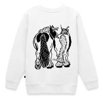 Lustige Tinker von hinten, Reiten Pferde - Kinder Premium Organic Sweatshirt - Weiß - Hinten - AI Model Kid Male (0cm)