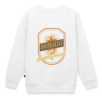 Journalist - Kinder Premium Organic Sweatshirt - Weiß - Hinten - AI Model Kid Male (0cm)