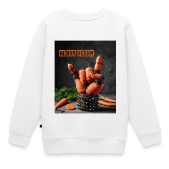 Heavy Vegan - Kinder Premium Organic Sweatshirt - Weiß - Hinten - AI Model Kid Male (0cm)