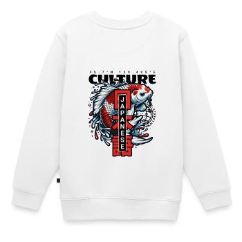 Koi Fisch Japan Style Design - Kinder Premium Organic Sweatshirt - Weiß - Hinten - AI Model Kid Male (0cm)