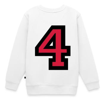 Numéro Quatre - Numéro 4 - Sweat Premium enfant bio - blanc - Dos - AI Model Kid Male (0cm)