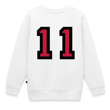 Le numéro 11 - numéro onze - Sweat Premium enfant bio - blanc - Dos - AI Model Kid Male (0cm)