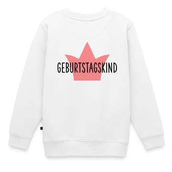 Anniversaire Fille Couronne Cadeau Anniversaire - Sweat Premium enfant bio - blanc - Dos - AI Model Kid Male (0cm)