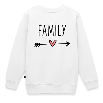 Famille coeur flèche amour cupidon cohésion - Sweat Premium enfant bio - blanc - Dos - AI Model Kid Male (0cm)