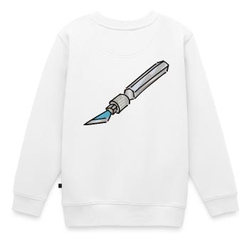 Cutter Japanmesser Skalpell - Kinder Premium Organic Sweatshirt - Weiß - Hinten - AI Model Kid Male (0cm)