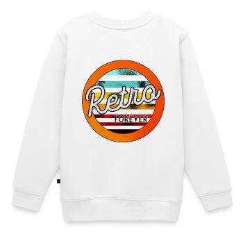 Rétro pour toujours - Sweat Premium enfant bio - blanc - Dos - AI Model Kid Male (0cm)