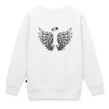Ailes Ailes d’ange Ailes volantes - Sweat Premium enfant bio - blanc - Dos - AI Model Kid Male (0cm)