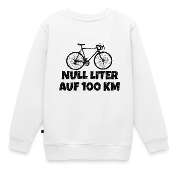 Null Liter auf 100 KM Rennrad (Vintage Schwarz) - Kinder Premium Organic Sweatshirt - Weiß - Hinten - AI Model Kid Male (0cm)