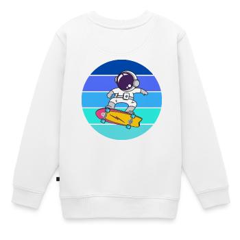astronaute, space, cosmonaute - Sweat Premium enfant bio - blanc - Dos - AI Model Kid Male (0cm)