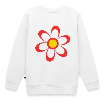 fleur disco, vintage, flower power - Sweat Premium enfant bio - blanc - Dos - AI Model Kid Male (0cm)
