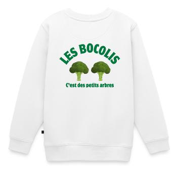 brocoli, légumes, végan, brocoli humour - Sweat Premium enfant bio - blanc - Dos - AI Model Kid Male (0cm)