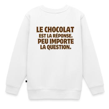 Chocolate, Chocolate Humor, I Love Chocolate - Kids Premium Organic Sweatshirt - white - Back - AI Model Kid Male (0cm)