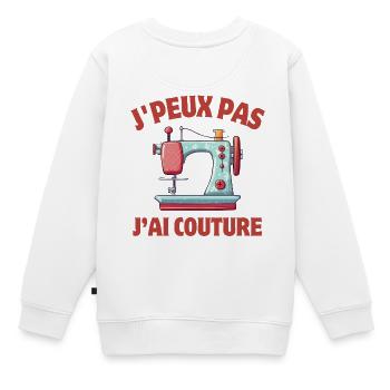 Nähen, Sticken, Nähmaschine - Kinder Premium Organic Sweatshirt - Weiß - Hinten - AI Model Kid Male (0cm)