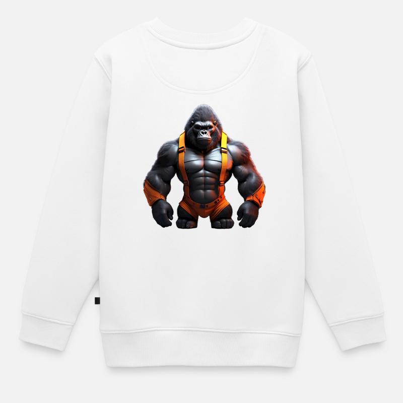 Gorilla Force Primate ideal gift - Kids Premium Organic Sweatshirt - white