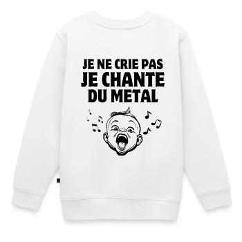 Musik, Metal Musik, Singendes Baby - Kinder Premium Organic Sweatshirt - Weiß - Hinten - AI Model Kid Male (0cm)