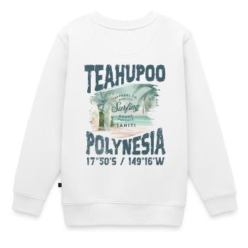Teahupoo Polynesia Tahiti - Sweat Premium enfant bio - blanc - Dos - AI Model Kid Male (0cm)