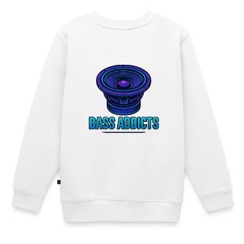 Bass Addicts Neon-Subwoofer-Design - Kinder Premium Organic Sweatshirt - Weiß - Hinten - AI Model Kid Male (0cm)