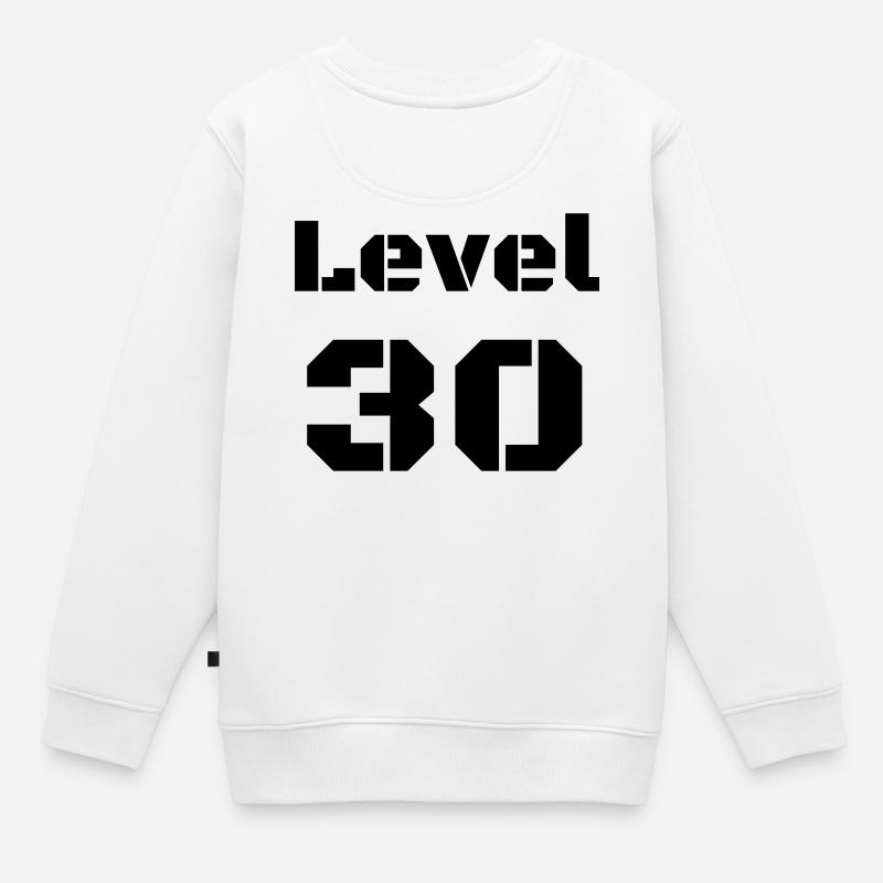 Niveau 30 - Sweat Premium enfant bio - blanc