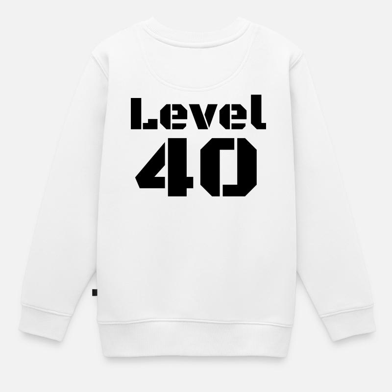 Level 40 - Kids Premium Organic Sweatshirt - white