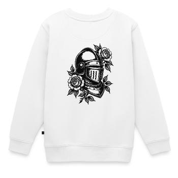 Rose Knight Helm - Kinder Premium Organic Sweatshirt - Weiß - Hinten - AI Model Kid Male (0cm)