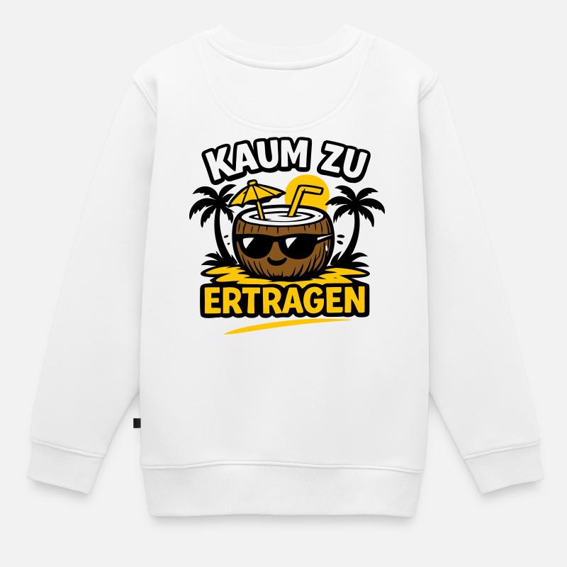 Kokosnuss Strandheld  - Kinder Premium Organic Sweatshirt - Weiß