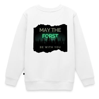 May the Forst be with you!  - Kinder Premium Organic Sweatshirt - Weiß - Hinten - AI Model Kid Male (0cm)