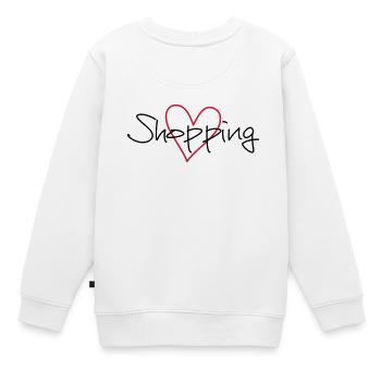 shopping Herz Ich liebe shopping Geschenk - Kinder Premium Organic Sweatshirt - Weiß - Hinten - AI Model Kid Male (0cm)