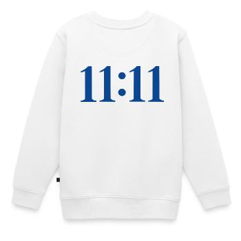 11:11 - Kinder Premium Organic Sweatshirt - Weiß - Hinten - AI Model Kid Male (0cm)