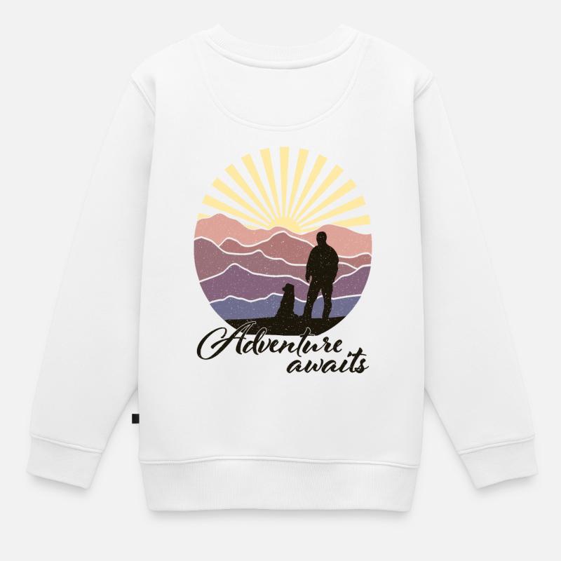 L’aventure vous attend - Sweat Premium enfant bio - blanc