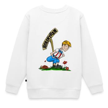 Korinthenkacker blond - Kinder Premium Organic Sweatshirt - Weiß - Hinten - AI Model Kid Male (0cm)