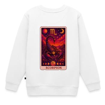Tarot Scorpion - Sweat Premium enfant bio - blanc - Dos - AI Model Kid Male (0cm)