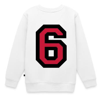 Le numéro 3 - Sweat Premium enfant bio - blanc - Dos - AI Model Kid Male (0cm)
