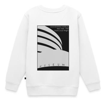 Moderne Architektur: Guggenheim Museum - Kinder Premium Organic Sweatshirt - Weiß - Hinten - AI Model Kid Male (0cm)