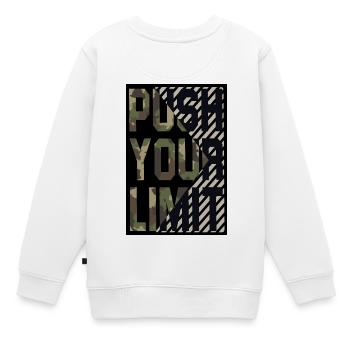 push your limit - Kinder Premium Organic Sweatshirt - Weiß - Hinten - AI Model Kid Male (0cm)