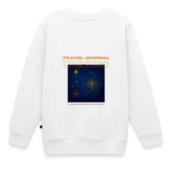 Nautical Travel Notebook - Kids Premium Organic Sweatshirt - white - Back - AI Model Kid Male (0cm)