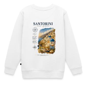 Santorini Inseltraum - Kinder Premium Organic Sweatshirt - Weiß - Hinten - AI Model Kid Male (0cm)
