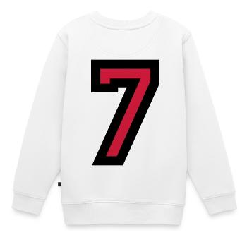 Le numéro 7 - Nombre Seven - Sweat Premium enfant bio - blanc - Dos - AI Model Kid Male (0cm)