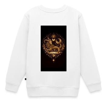 Golden Zodiac Collection – Capricorn Astrology  - Kinder Premium Organic Sweatshirt - Weiß - Hinten - AI Model Kid Male (0cm)