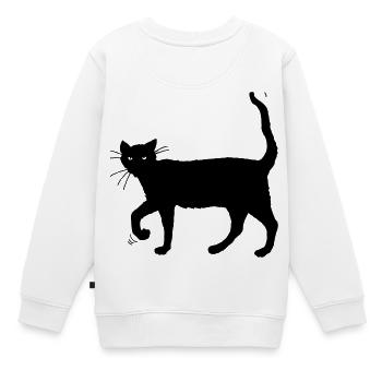 Schwarze Katze - Kinder Premium Organic Sweatshirt - Weiß - Hinten - AI Model Kid Male (0cm)