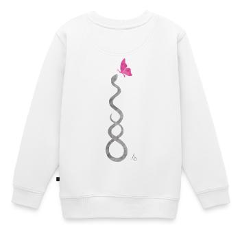 Snake kisses butterfly - Kids Premium Organic Sweatshirt - white - Back - AI Model Kid Male (0cm)