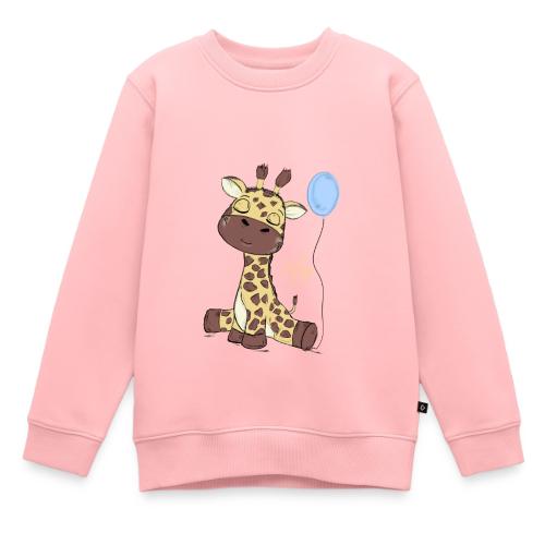 Süße Giraffe mit Luftballon - Sudadera de cuello redondo para niño/adolescente Premium ecológica